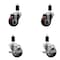 Service Caster 3'' Maroon Poly Wheel Swivel 1-3/8'' Expanding Stem Caster Set 2 Brakes, 4PK SCC-EX20S314-PPUB-MRN-2-TLB-2-138 - alternate 1